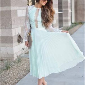 ASOS wedding guest dress lace top. Light green